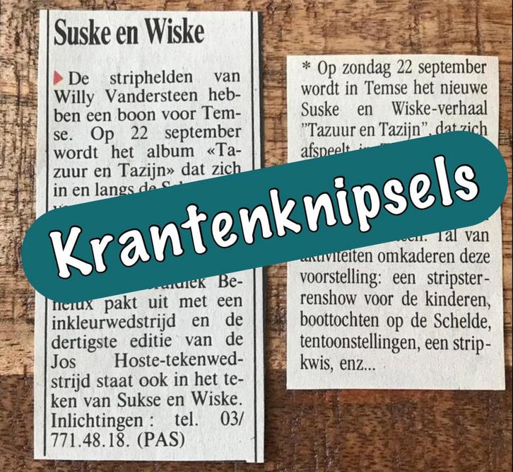 ♦️S&W🗯 Knipsel Temse - Tazuur en Tazijn, Collections, Personnages de BD, Enlèvement ou Envoi