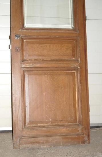 Hoge antieke deur Herenhuis met geslepen glas H 2.95m B 75 beschikbaar voor biedingen