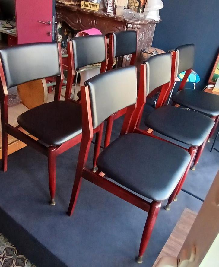 6 vintage stoelen, Antiek en Kunst, Antiek | Meubels | Stoelen en Sofa's, Ophalen