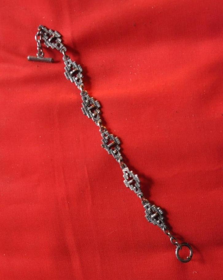 D chaine de montre gousset art nouveau maille losange, Handtassen en Accessoires, Antieke sieraden, Overige typen, Ophalen of Verzenden