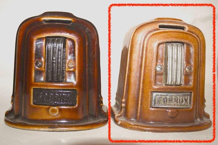 Fobrux spaarpot kachel gezocht, Verzamelen, Spaarpotten, Gebruikt, Ophalen