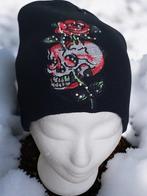 Skull muts roses glitter one size, Kleding | Dames, Skull, Verzenden, Nieuw, Muts