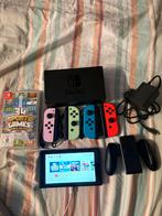 Nintendo switch + 4 controllers en 2 games, Games en Spelcomputers, Ophalen, Met games, Nieuw, Switch Original