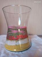 vase transparent avec sable coloré belle déco, Ophalen