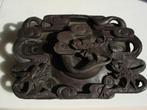 antique Chinese DUAN inkstone & lid dragon intricate carving, Ophalen of Verzenden