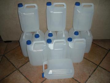 5 liter jerrycans/blikjes in doorzichtig plastiek, als nieuw