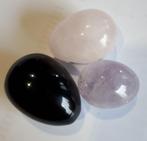 obsidiaan amethist rozekwarts ei yoni pakket 3 stuks, Verzamelen, Mineralen en Fossielen, Ophalen of Verzenden