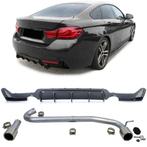 2 X Chrome Uitlaat Carbon Diffuser Bmw 4 serie F32 F33 F36 M, Verzenden