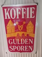 Emaille reclamebord Koffie Gulden Sporen uit Kortrijk -1953, Verzamelen, Merken en Reclamevoorwerpen, Ophalen, Reclamebord