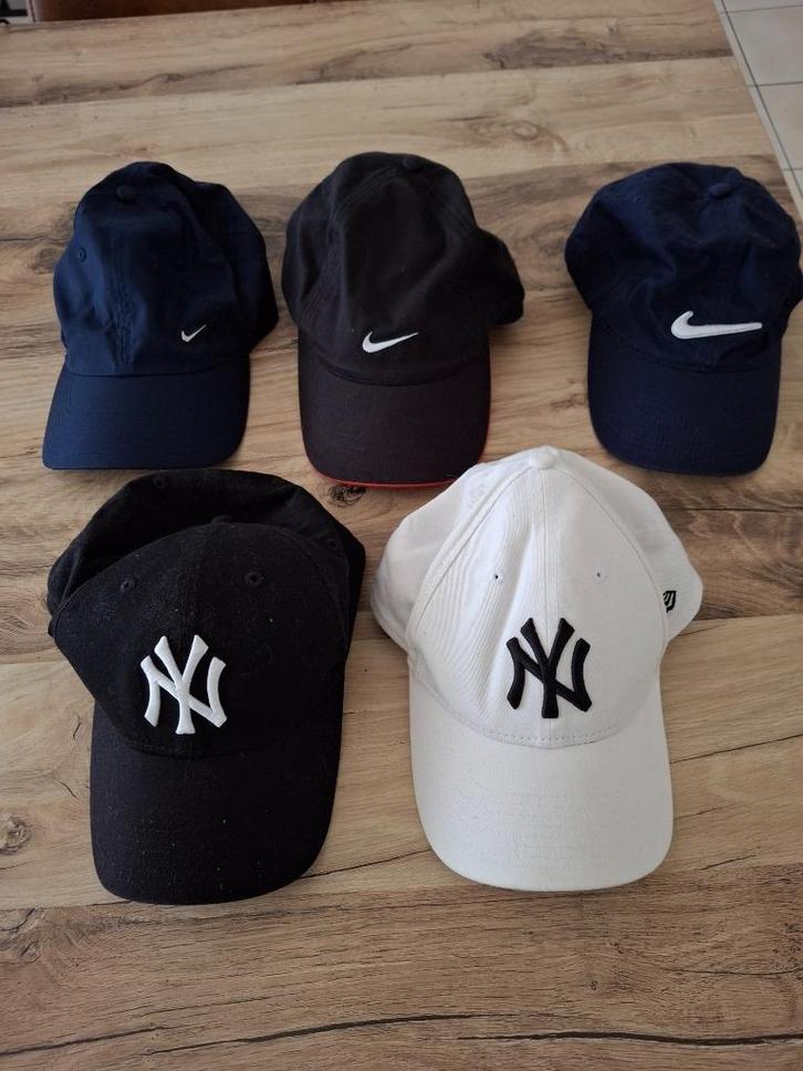 Set van 5 authentieke baseball caps Nike en NY, Kleding | Heren, Hoeden en Petten, Zo goed als nieuw, Pet, One size fits all, Ophalen of Verzenden