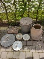 oude ijzeren kan, steriliseerpot, melkkandeksels, Ophalen