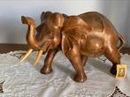 Mooie houten olifant in perfecte staat, Antiquités & Art, Art | Sculptures & Bois, Enlèvement ou Envoi