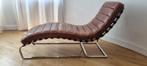 Design loungestoel - leer en metaal - Corbusier-stijl, Ophalen, Eenpersoons, 125 tot 150 cm, Zo goed als nieuw