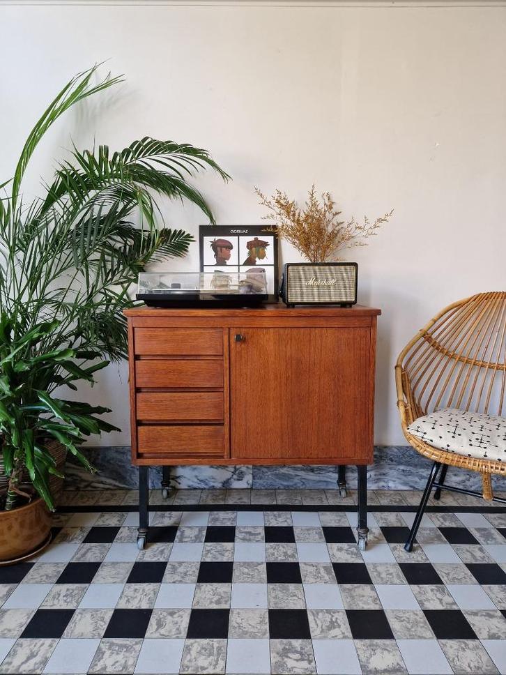 Vintage midcentury platenspeler meubel | kastje | retro, Huis en Inrichting, Kasten | Overige, Gebruikt, Ophalen