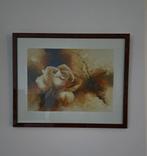 Schilderij "Roos met takje" , Betty Jansma (1942 - heden), Ophalen of Verzenden