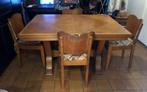 table en bois vintage années 60, Vijf, Zes of meer stoelen, Gebruikt, Années 60, Bruin