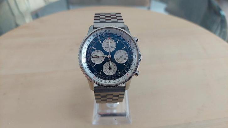 BREITLING NAVITIMER A39022 TWIN-SIXTY BLAUWE WIJZERPLAAT, Handtassen en Accessoires, Horloges | Heren, Zo goed als nieuw, Breitling