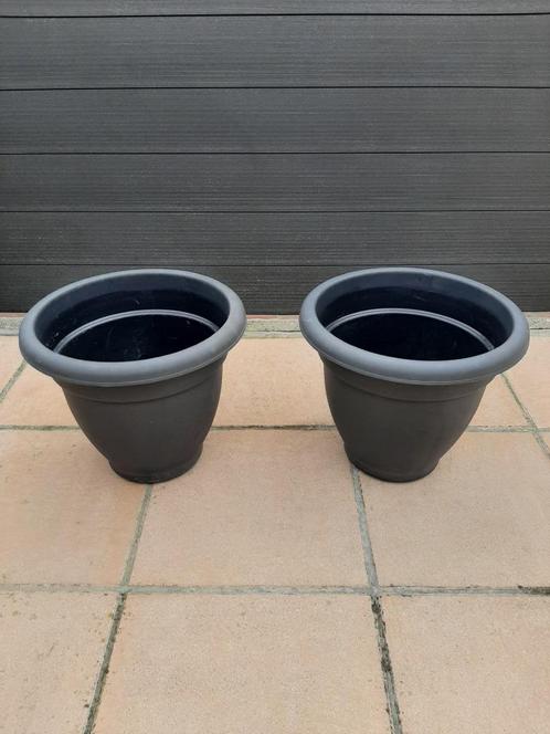 2 bloempotten Winchester in PVC,diameter 40 cm en 34 cm hoog, Tuin en Terras, Bloempotten, Ophalen