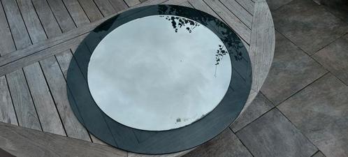 grote ovale seventies spiegel + charmant zeteltje+ vaas, Antiek en Kunst, Antiek | Spiegels, Rond, Ophalen of Verzenden