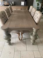 Stevige massief houten eettafel in landelijke stijl., Ophalen, Zo goed als nieuw, Landelijk, 4 tot 6 stoelen