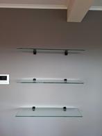 3 Étagères en verre avec supports, Maison & Meubles, Enlèvement