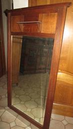 grote antieke eiken spiegel, Ophalen, Rechthoekig, 50 tot 100 cm, 150 tot 200 cm