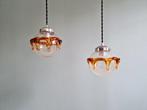 Duo de suspensions Space Age en verre de Muranosoufflé, 1970, Antiquités & Art, Antiquités | Éclairage, Enlèvement ou Envoi