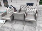 6 echte leren stoelen, Tuin en Terras, Ophalen, Gebruikt