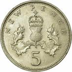 Royaume-Uni 5 nouveaux pence, 1979, Timbres & Monnaies, Monnaies | Europe | Monnaies non-euro, Enlèvement ou Envoi, Monnaie en vrac
