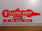 sticker  9e Racing Show 1973 Centre Rogier / Wiels bier, Verzamelen, Ophalen of Verzenden, Zo goed als nieuw