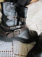 Bottines en cuir noir/Bones taille 39, Enlèvement ou Envoi, Boots et Botinnes, Porté, Noir