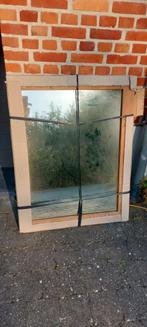 Spiegel 90 op 70 CM, met brede houten kader., Ophalen, Nieuw