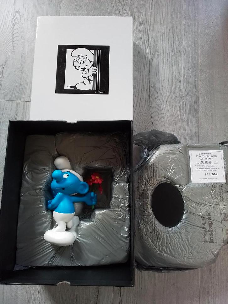 smurf schtroumpfs amoureux leblon delienne neuf n° 374/999., Collections, Statues & Figurines, Neuf, Enlèvement ou Envoi