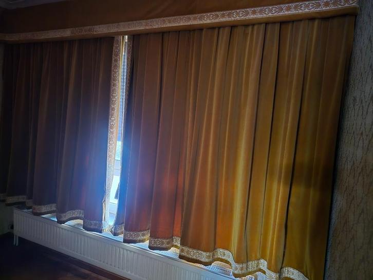 Fluwelen gordijnen, Huis en Inrichting, Stoffering | Gordijnen en Lamellen, Gebruikt, 200 cm of meer, 200 cm of meer, Ophalen