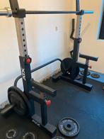 Atx squat stands sqs 750+ iron plates 50mm standaard barbell, Sport en Fitness, Fitnessmaterialen, Ophalen, Zo goed als nieuw