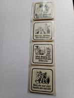 Uniek Vintage Lot 8 German Funny Saying Bier Coasters Thick, Verzamelen, Ophalen of Verzenden, Huis en Inrichting
