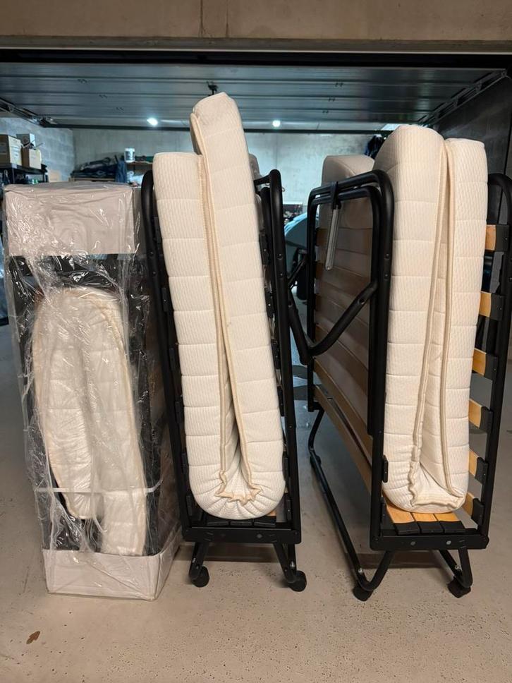 Nieuwe inklapbare bedden te koop, Huis en Inrichting, Slaapkamer | Bedden, Nieuw, Eenpersoons, 90 cm, 200 cm, Metaal, Zwart, Verstelbaar