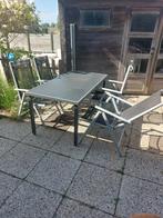 Tuintafel glas met stoelen, Enlèvement, Utilisé, 5 places, Salons de jardin