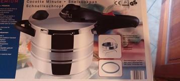 Inox snelkookpan 6liter, Neuf, Inox, Enlèvement, Plaque céramique