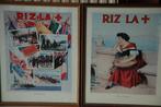 Affiches publicitaires feuilles de cigarettes RIZLA + RIZ LA, Enlèvement, Utilisé, Panneau publicitaire