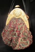 Art nouveau tasje met celluloid frame, bloemen design, Verzenden