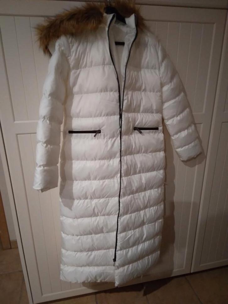 Lange witte jas tussenseizoen, Kleding | Dames, Jassen | Winter, Maat 38/40 (M), Verzenden