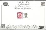 1990 Herinneringsvelletje “Belgica 90”, Koninklijk huis, Orginele gom, Ophalen of Verzenden, Zonder stempel