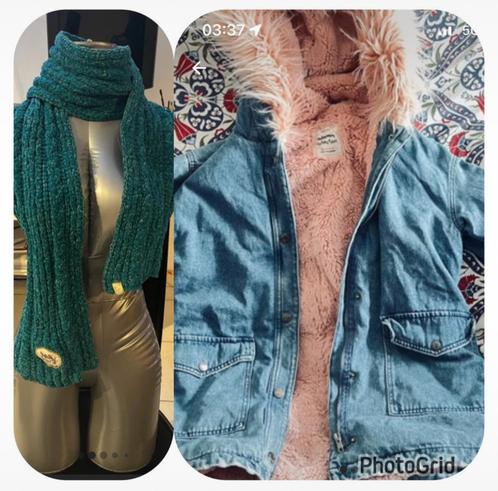 Meisjes spijkerWinterjas + Originele K3 Wintersjaal, Kinderen en Baby's, Kinderkleding | Maat 152, Zo goed als nieuw, Ophalen