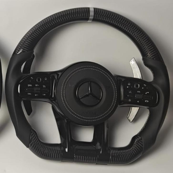 Mercedes upgrade stuur leer zilvere accenten AMG DIK, Auto-onderdelen, Besturing, Mercedes-Benz, Nieuw, Ophalen of Verzenden
