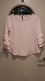 Anna Catharina blouse met volant mouwen, en parels, M, Maat 38/40 (M), Ophalen of Verzenden, Roze, Zo goed als nieuw