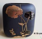zwarte vaas  - made in Japan - met goudkl.bloem&vogel, Maison & Meubles, Accessoires pour la Maison | Vases, Enlèvement