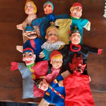 Retro handpoppen poppenkastpoppen  ( E ) beschikbaar voor biedingen