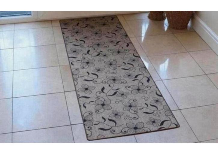 Deurmat mat XL bloemen bloem Beige Bruin 150 X 50 CM lang, Tuin en Terras, Deurmatten, Nieuw, Droogloopmat, Schoonloopmat, Ophalen of Verzenden