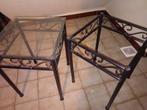 Nachtkastje met zwarte stalen frames, Ophalen, Gebruikt, Minder dan 45 cm, Metaal of Aluminium